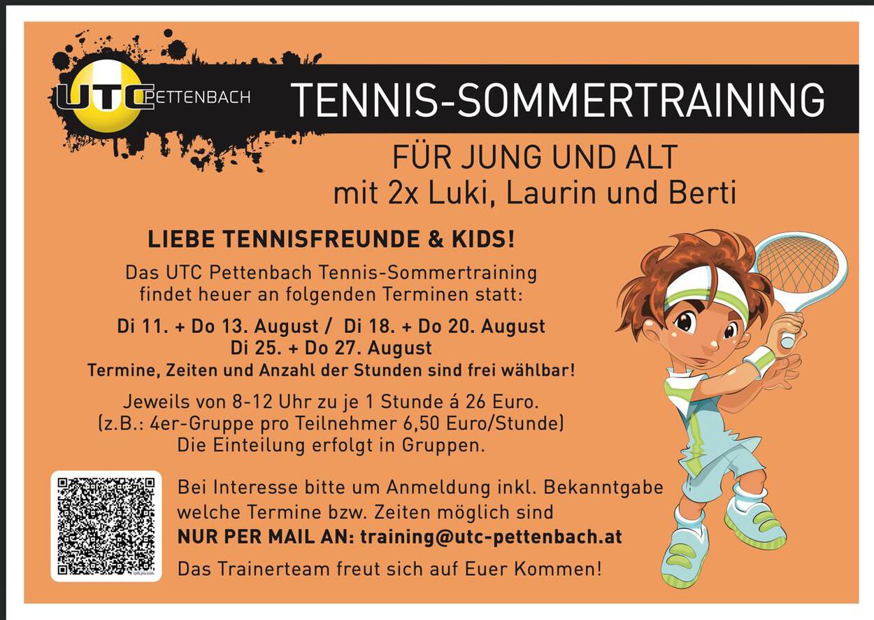 Tennis Sommertraining 2026!